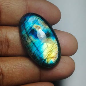 best quality multi labradorite cabochon 0val shape natural multi labradorite gemstone 1pcs 21x37mm(55cts)loose gemstone