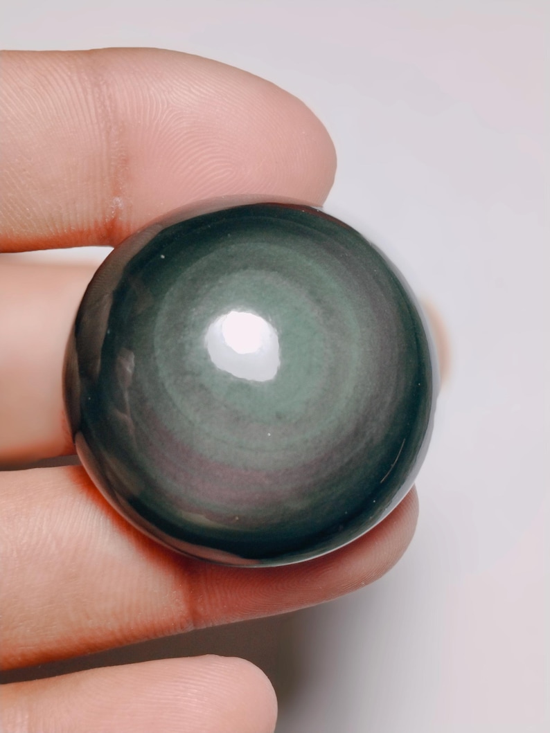 Eye Design Rainbow Obsidian Cabochon, Natural Rainbow Obsidian Gemstone