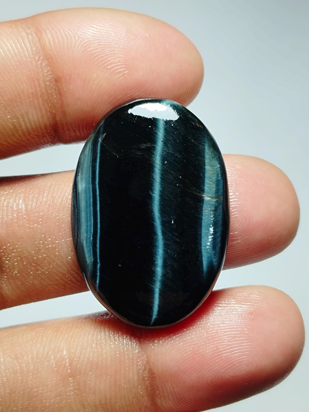 Top Blue Tiger Eye Cabochon- Natural Blue Color Tiger Eye 22x32mm(35cts ...