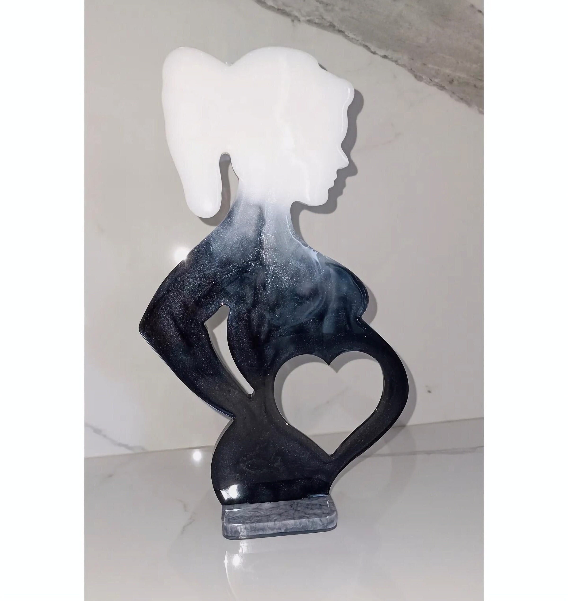 Cornice Ecografia Heart's Sign Per Future Mamme - Con Scritte 'Love At First Sight', Legno, 20x12cm - Foto 11