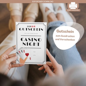 Voucher Casino Gift to Print Voucher Casino Visit Gift Last Minute Gift Idea Casino Night Christmas