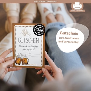 Voucher cadeau om uit te printen Bon bier voor buddy cadeau Last minute man voucher bier met vrienden bar uitnodiging kroeg