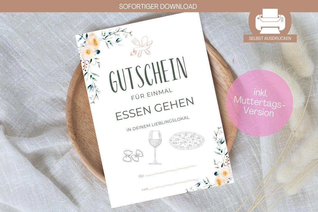 Gutschein Fr Ein Essen