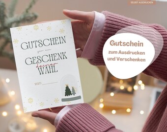 Gift voucher to print Christmas voucher of your choice for mom gift last minute voucher girlfriend invitation