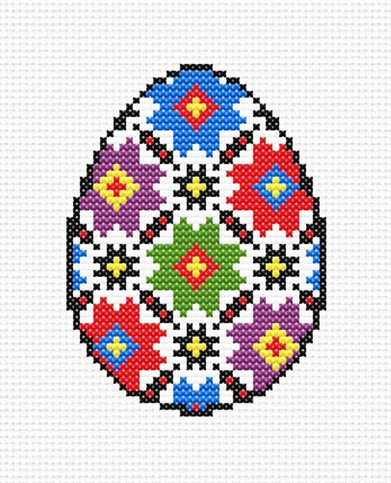 Ukrainian Pysanka PDF Instant Download Cross Stitch Pattern Easter Eggs ...