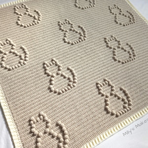 DIGITAL PATTERN - The Cat Nap Blanket - Crochet Cat Blanket Pattern Crochet Cat Pattern Crochet Pattern Cat Blanket Bobble Blanket Pattern