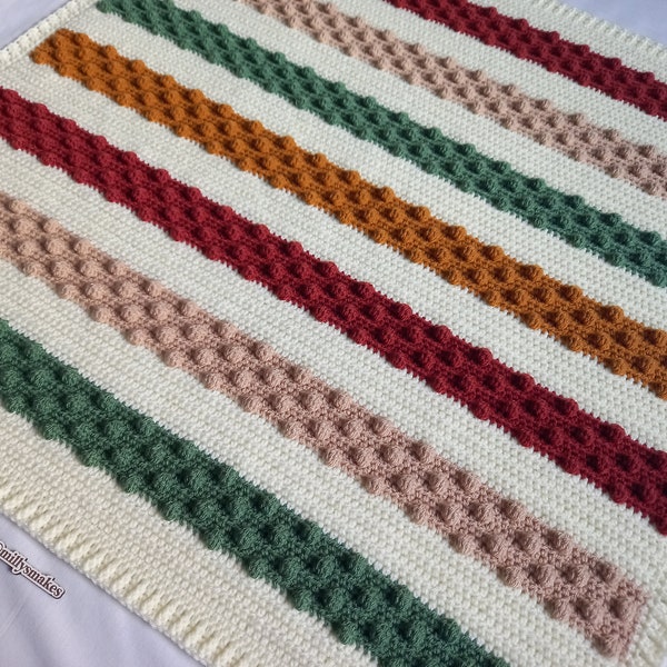 DIGITAL PATTERN - Dotty Block Blanket - Crochet bobble baby blanket pattern