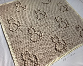 DIGITAL PATTERN - The Cat Nap Blanket - A crochet cat blanket pattern