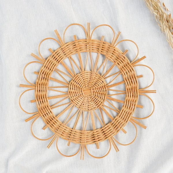 Boho Wedding Table Decor, Wedding Placemat, Rattan Placemat, Boho Wedding Decor, Rattan Hanging Wall Decor, Natural Table Charger