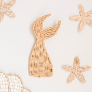 Boho Nursery Wall Decor, Mermaid Tail Decor, Rattan Kids Room Decor, Under The Sea Nursery, Boho Beach Nursery Decor, Ocean Kids Playroom