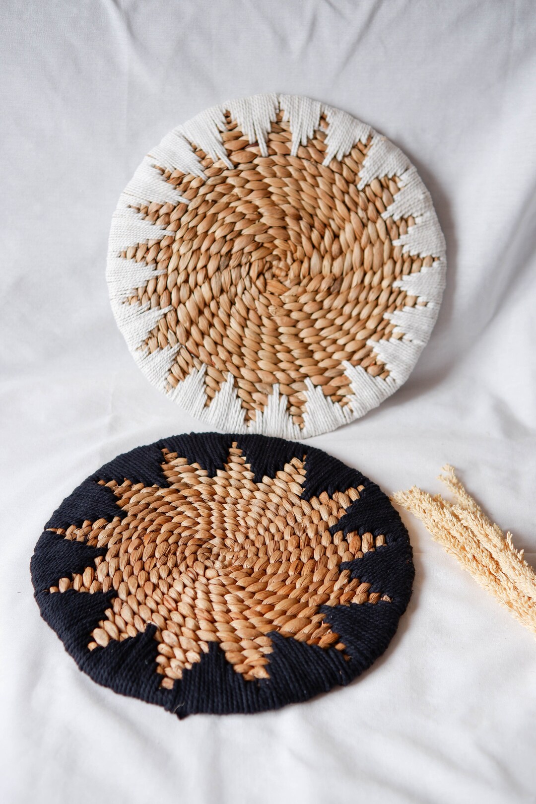 Water Hyacinth Placemat, Natural Woven Placemat, Natural Boho Round