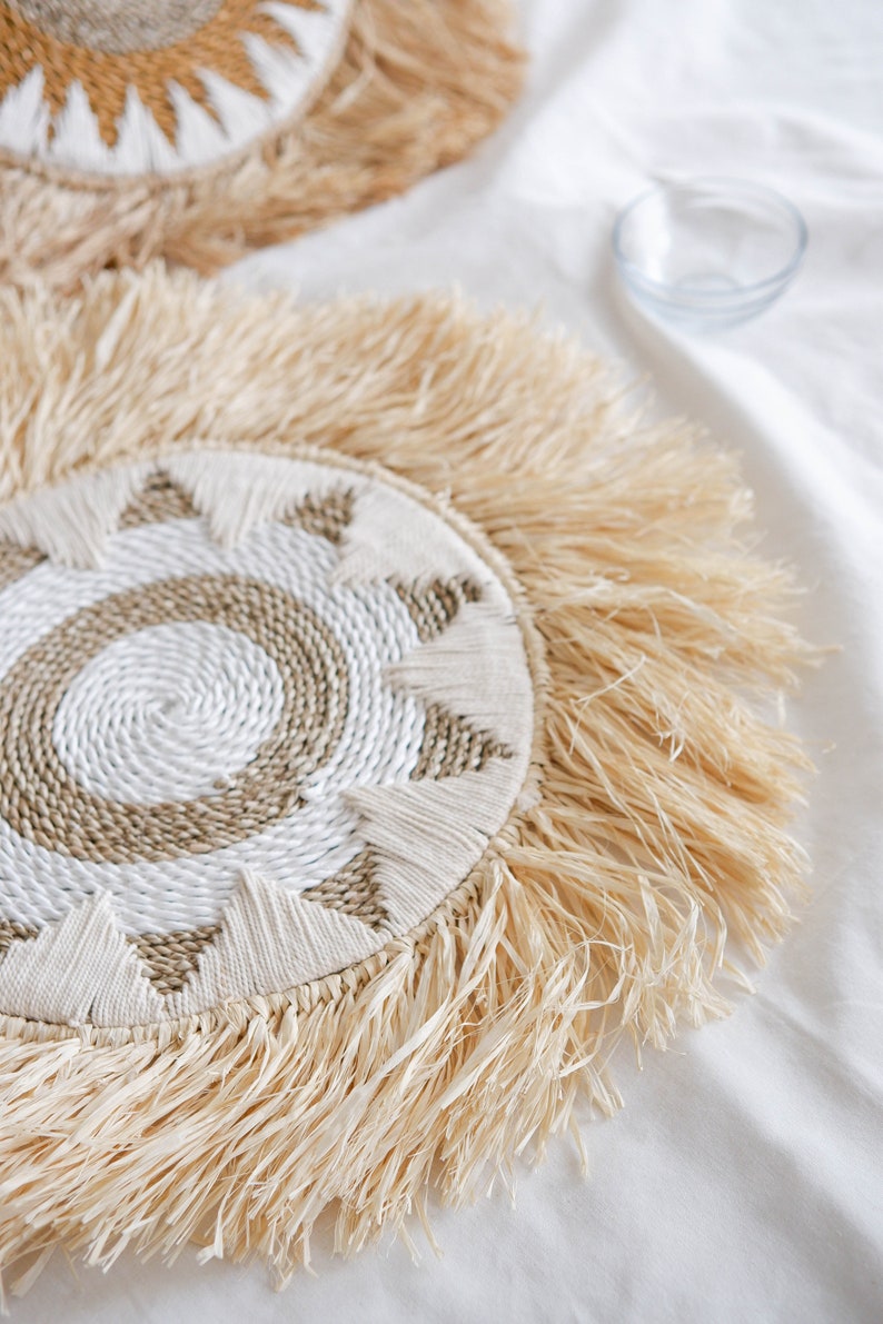 Boho Seagrass Fringe Wall Decor Seagrass Macrame Wall Decor Etsy