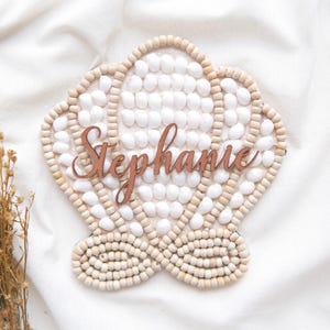 Sea Shell Wall Decor, Mermaid Name Sign, Boho Nursery Wall Decor, Customize Baby Room Under The Sea Name Sign, Ocean Nursery Girls Room