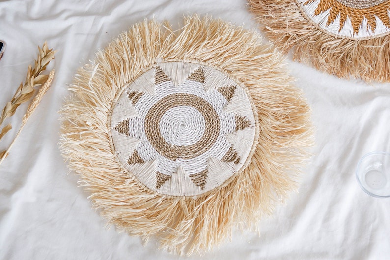Boho Seagrass Fringe Wall Decor Seagrass Macrame Wall Decor Etsy