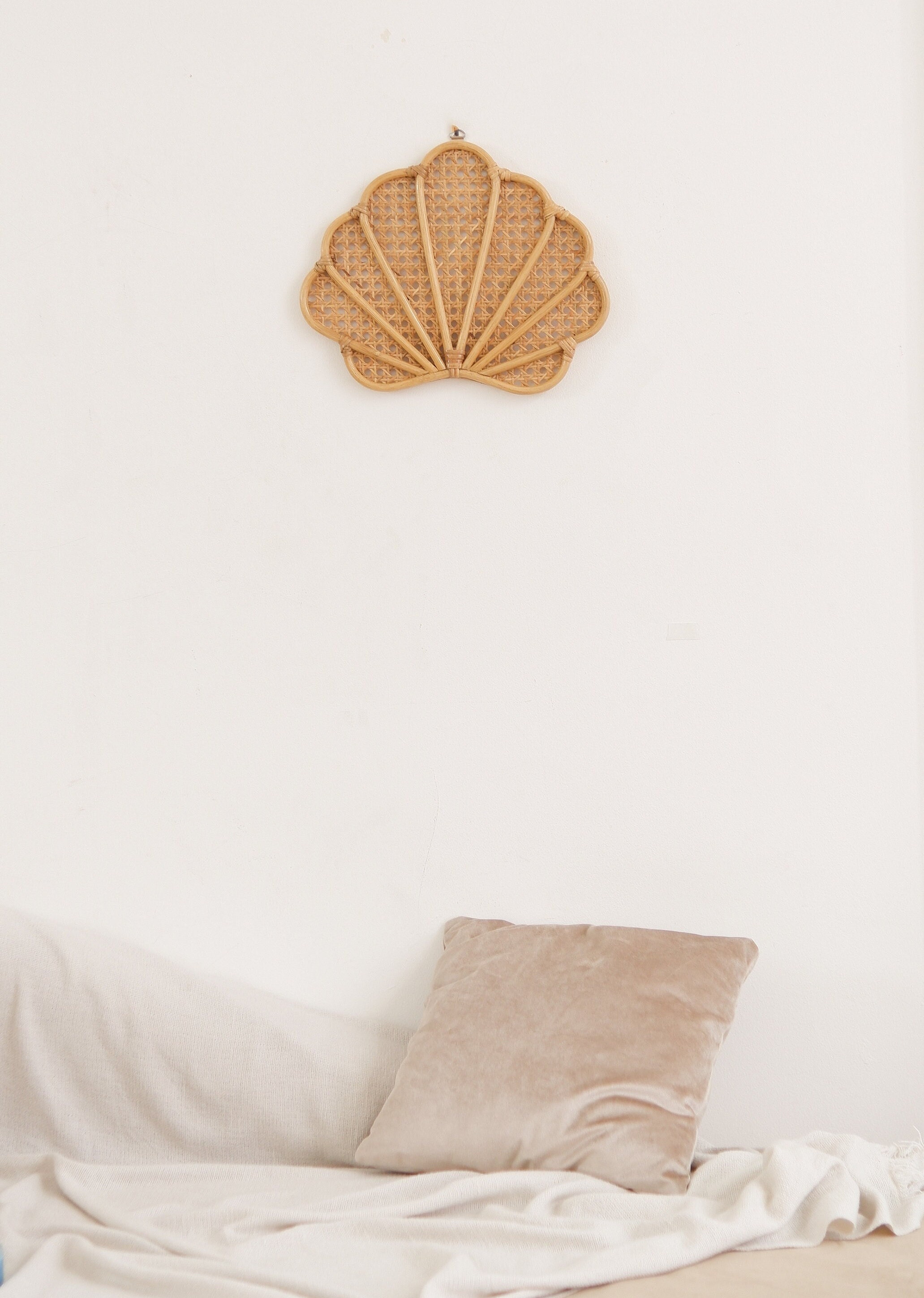 Decorative Rattan Shell Rattan Seashell Wall Decor, Boho Rattan Nursery Decor, Shell Nursery ...