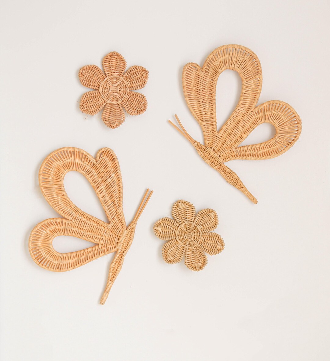 Rattan Butterfly Nursery Decor SET OF 2, Boho Nursery Wall Decor ...