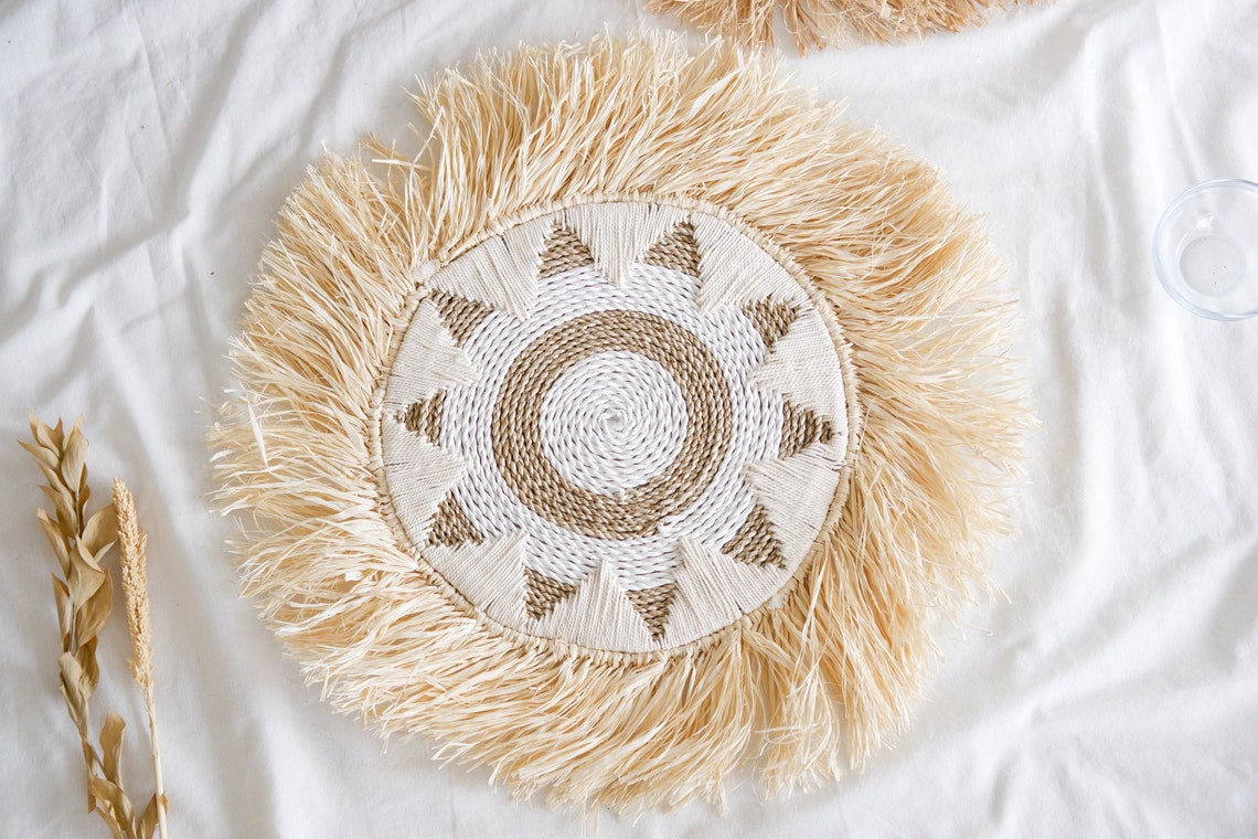 Boho Seagrass Fringe Wall Decor Seagrass Macrame Wall Decor - Etsy - Handmade Fringe Wall Decor