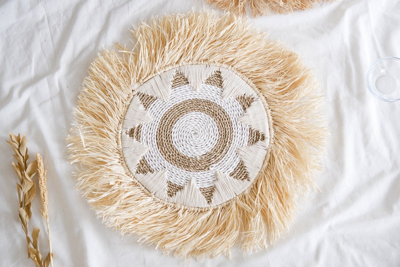 Boho Seagrass Fringe Wall Decor Seagrass Macrame Wall Decor Etsy