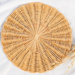 Boho Rattan Placemat, Natural Boho Rattan Placemat, Event Placemat, Rustic Wedding Placemat, Woven Rattan Wall Basket, Dining Table Decor