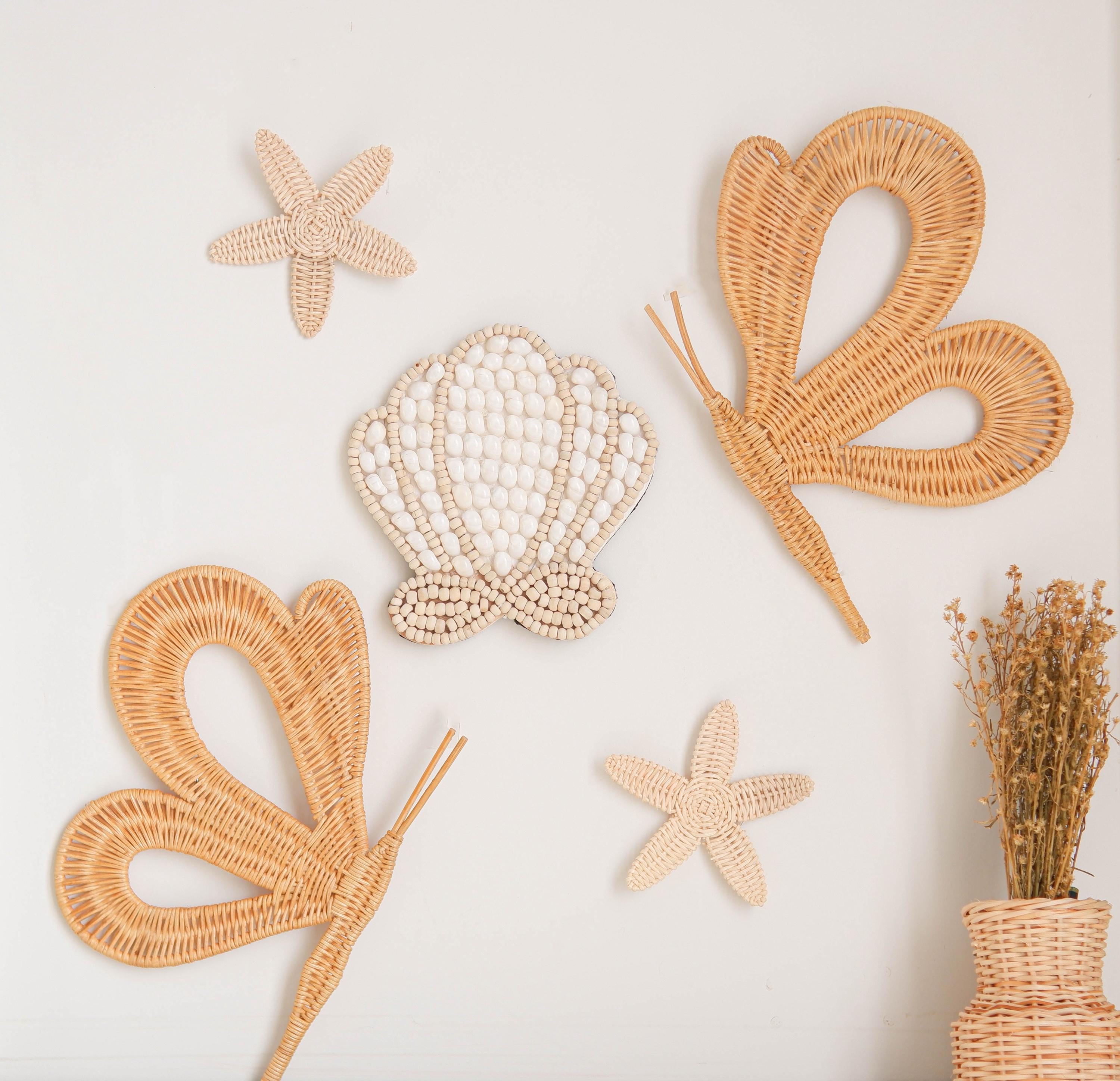 Rattan Butterfly Nursery Decor SET OF 2, Boho Nursery Wall Decor ...