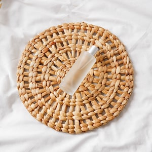 Banana Bark Placemat, Boho Natural Round Boho Placemat, Woven Braided Rattan Table Decor, Beach House Table Mat, Wedding Table Charger