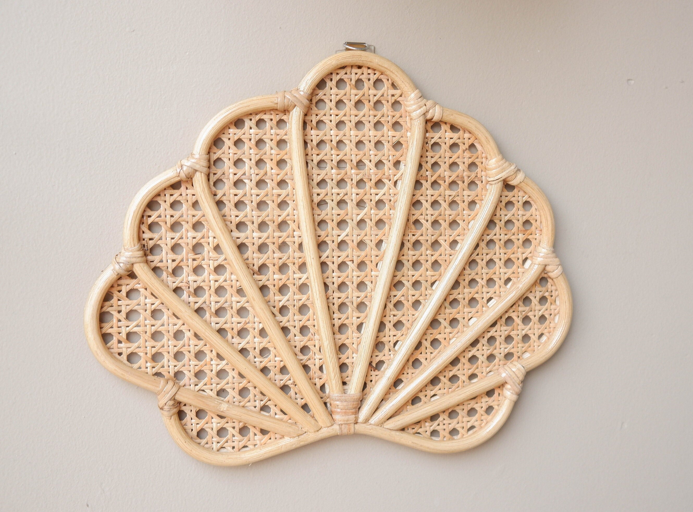 Decorative Rattan Shell Rattan Seashell Wall Decor, Boho Rattan Nursery Decor, Shell Nursery ...