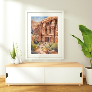 Digital download of Mural of the Ruined city Petra Wall art, Framed Art, Poster for Living room decor