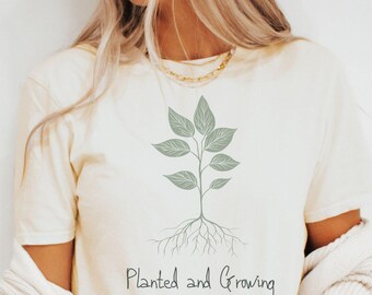 T-shirt à motif plantes, T-shirt fleuri pour amoureux des plantes, T-shirt jardin, Cadeau pour jardinier, Cadeau pour amoureuse du jardinage (femme)