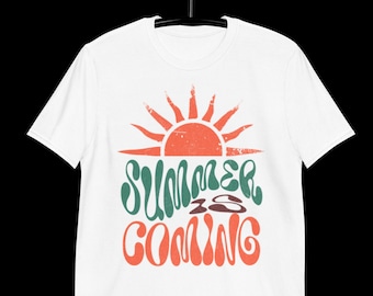 Sommer T-Shirt Vintage Retro Sommer Vibes Shirt Reise Strand Tshirt Geschenkidee für ihn sie Freund Freundin Backpacker Traveller Shirt