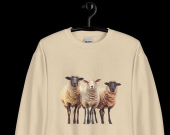Lustiges Schaf, Lamm Motiv, Unisex Crewneck Sweatshirt Pullover