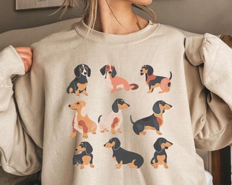 Dachshund, Gift Idea for Dog Moms, Dog Owners, Dog Lovers, Crewneck Unisex Sweatshirt Pullover, Dog Mom Shirt