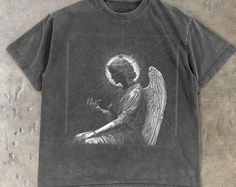 Gothic Clothing Angel Shirt Grunge Style Gothic Shirt Comfort Colors Tee Oversized Shirt Grunge Shirt Vintage Shirt Retro Graphic Tee Grunge