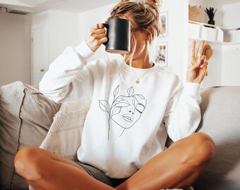 Boho Clothing, Boho Sweatshirt, Boho Dress, Boho Sweater, Boho Pullover, Boho Shirt, Flower Sweatshirt, Boho Hippie Clothing, Hippie Shirt, Fine Art