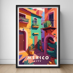 Mexico Travel Poster,Mexico Wall Art Print,Mexico Painting,Mexico Illustration,Mexico Printable Watercolor Home Decor, Mexico Guanajuato Art