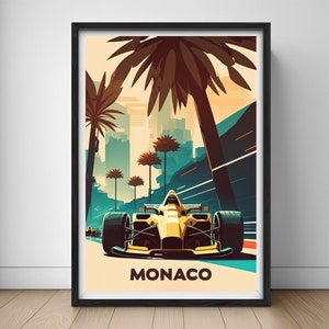 Monaco reisposter, Monaco Wall Art Print, Franse Rivièra, Monaco Artwork, Travel Art Poster Print, afdrukbare Monaco Art Home Decor
