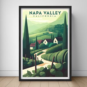 Napa Valley Travel Poster,California Wall Art Print,Napa Valley,Napa Valley Painting Illustration,Printable California,California Home Decor