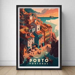 Porto Portugal Travel Poster,Porto Portugal Wall Art Print,Porto Portugal Painting Illustration,Printable Porto Portugal Watercolor Decor
