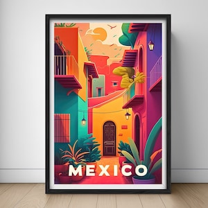 Mexiko Reise Poster, Mexiko Druck, Mexiko Wandkunst, Mexiko Reise, Mexiko Malerei, Mexiko Illustration, Mexiko Aquarell, Mexiko Dekoration