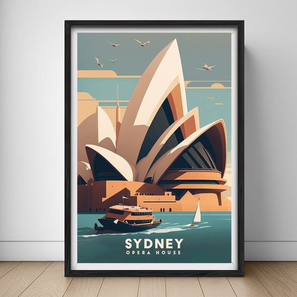 Sydney Poster,Sydney Print,Sydney Wall Art, Sydney Painting,Sydney Illustration,Opera House Print Poster Art,Printable Sydney Wall Art Decor