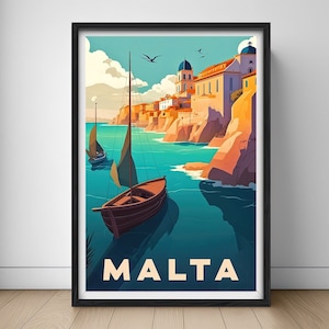 Malta Travel Poster,Malta Print,Malta Wall Art Print,Malta Europe,Malta Painting,Malta Illustration,Printable Europe Poster,Malta Home Decor