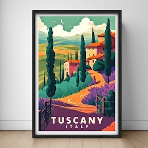 Italy Tuscany Travel Poster,Italy Tuscany Wall Art Print,Tuscany Italy Painting,Tuscany Illustration,Printable Tuscany Watercolor Home Decor