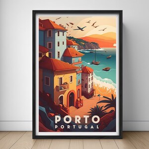 Porto Portugal Travel Poster,Porto Portugal Wall Art Print,Porto Portugal Painting Illustration,Printable Porto Portugal Watercolor Decor