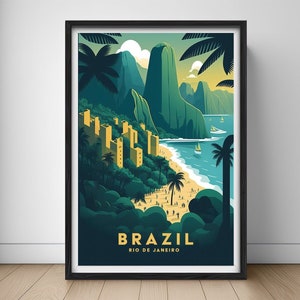 Brazil Rio Travel Poster,Brasil Rio Wall Art Print,Rio De Janeiro Painting,Brazil Travel Art Poster,Printable Brazil Rio Wall Art Home Decor