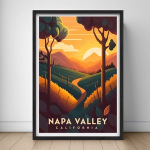 Napa Valley Travel Poster,California Wall Art Print,Napa Valley,Napa Valley Painting Illustration,Printable California,California Home Decor