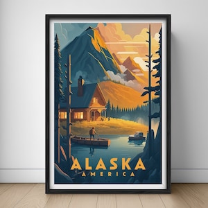 Alaska America Travel Poster,Alaska America Wall Art Print,Alaska America Painting Illustration,Printable Alaska America Watercolor Decor
