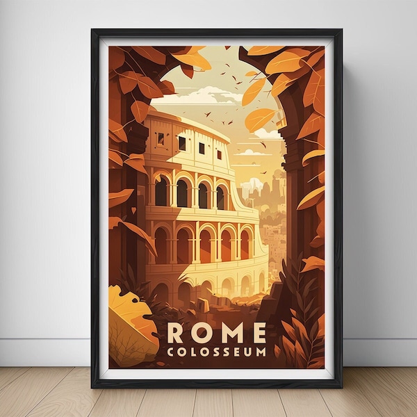 Rome Colosseum Travel Poster,Rome Colosseum Wall Art Print,Rome Colosseum Painting,Rome Colosseum Illustration,Printable Rome Watercolor Art