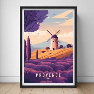 France Provence Travel Poster,France Provence Wall Art Print,France Provence,Provence Lavender Fields,Travel Art Poster,Printable Art Decor