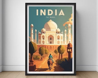Taj Mahal India Travel Poster,Taj Mahal India Wall Art Print,Taj Mahal India,Taj Mahal India Painting,Printable Taj Mahal India Art Decor