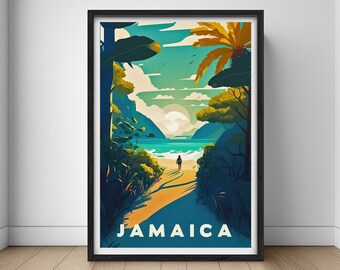 Jamaica Travel Poster,Jamaica Wall Art,Jamaica Print,Jamaica,Jamaica Painting,Jamaica Illustration,Printable Jamaica Art,Jamaica Home Decor