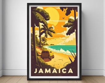 Jamaica Travel Poster,Jamaica Wall Art,Jamaica Print,Jamaica,Jamaica Painting,Jamaica Illustration,Printable Jamaica Art,Jamaica Home Decor